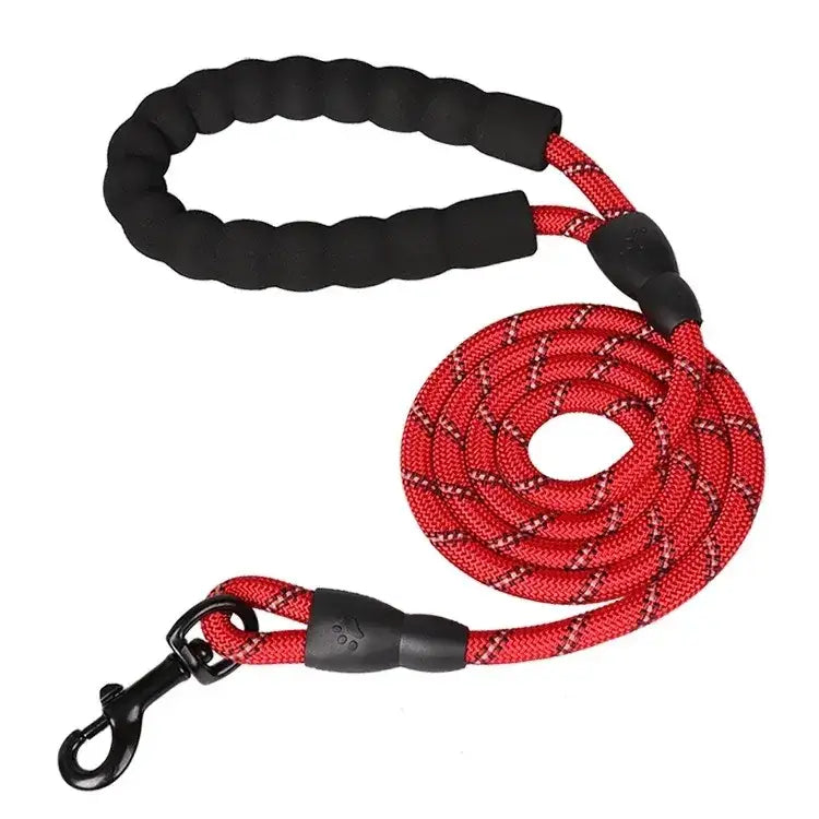Laisse chien tressée bleue – Poignée en mousse ergonomique - Rouge / 1.2cm 3M - Laisse pour chien