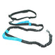 Laisse de course élastique pour chien avec ceinture - Bleu - Laisse de course réfléchissante