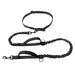 Laisse de course élastique pour chien avec ceinture - Noir - Laisse de course réfléchissante