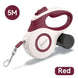 Laisse rétractable automatique Rojeco pour petits chiens et chats - Rouge / 5M - Laisse pour chien