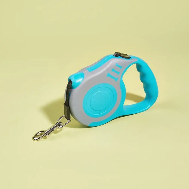 Laisse rétractable chien et chat ergonomique – Multicolore - Bleu Gris / 3m - Laisse pour chien