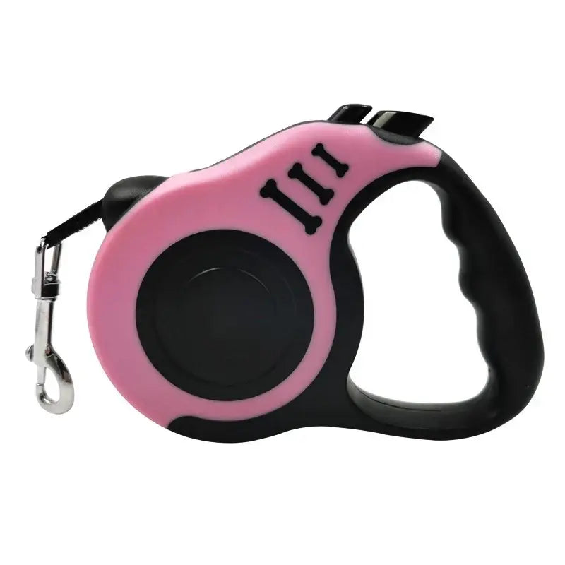 Laisse rétractable chien et chat ergonomique – Multicolore - Rose / 3m - Laisse pour chien