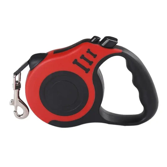 Laisse rétractable chien et chat ergonomique – Multicolore - Rouge / 3m - Laisse pour chien
