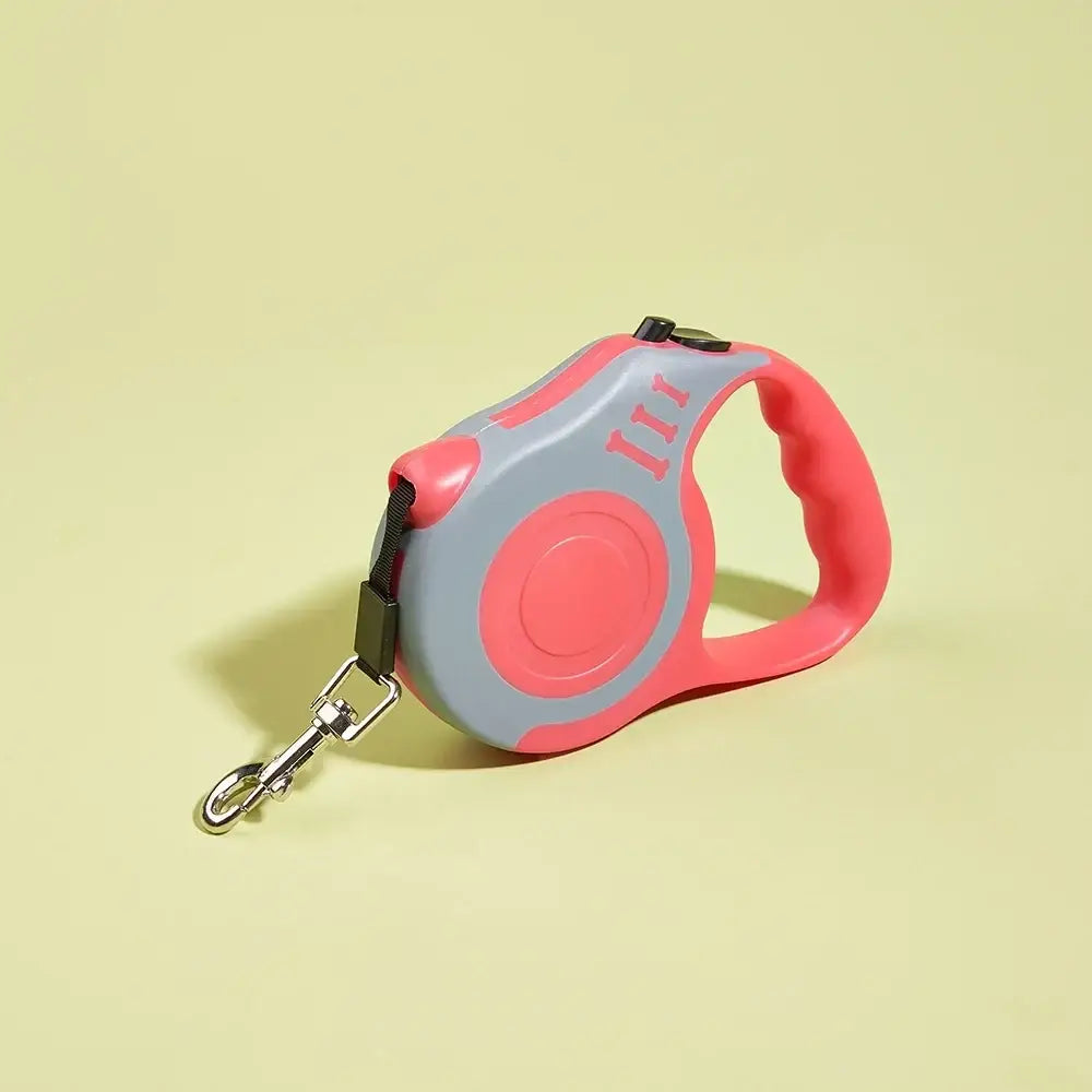 Laisse rétractable chien et chat ergonomique – Multicolore - Rouge Gris / 3m - Laisse pour chien