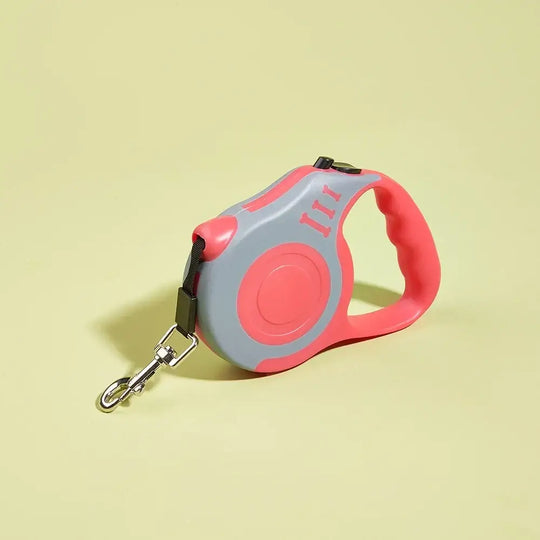 Laisse rétractable chien et chat ergonomique – Multicolore - Rouge Gris / 3m - Laisse pour chien