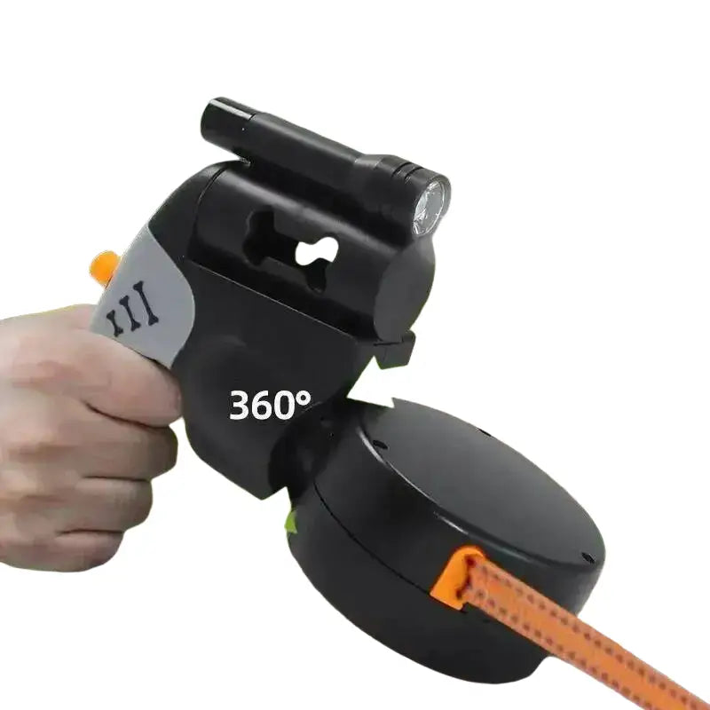 Laisse rétractable double chien 3m avec LED – Noir et gris - Laisse pour chien