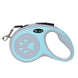 Laisse rétractable pour chien avec motif de patte - Bleu Ciel / 3 Mètres - Laisse pour chien