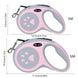 Laisse rétractable pour chien avec motif de patte - Laisse pour chien
