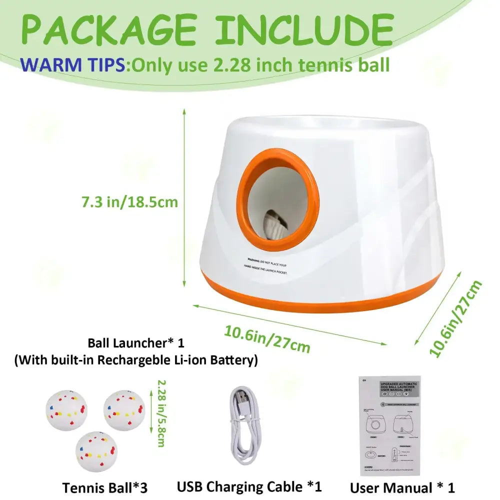 Lanceur automatique de balles pour chien rechargeable - Orange / France - Jouet pour chien