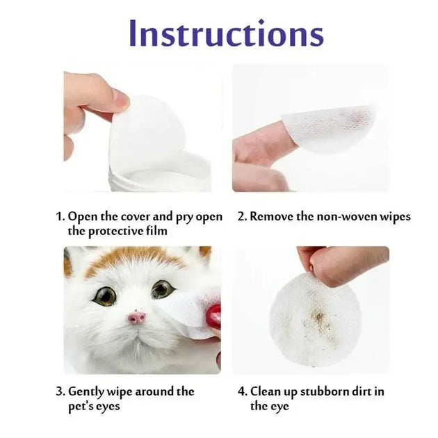 Lingettes Nettoyantes pour Yeux de Chiens et Chats 130 Pièces - Titre par défauts - Lingettes nettoyantes pour chien
