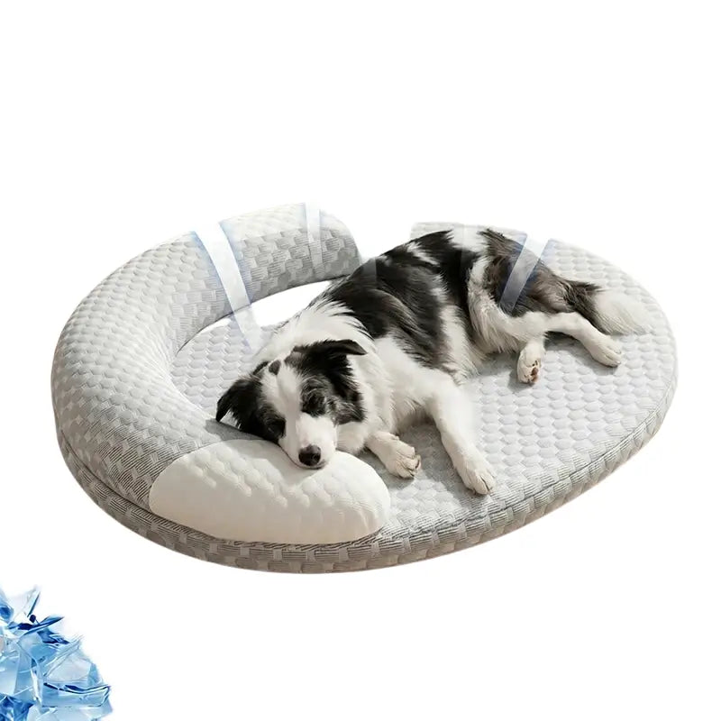 Cooling Dog Bed Summer Ice Silk Cat Mat Oval Pet Nest Breathable Heat Dissipation Cooling Pad for Small Medium Large