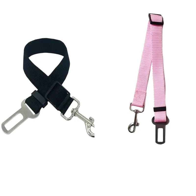 Lot de 3 ceintures de sécurité pour chien et chat - 2 pièces noirs roses / 2.5X70CM - Ceinture pour animaux de compagnie