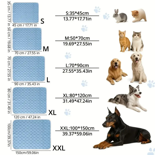 New Dog Cooling Mat Summer Washable Portable Pet Coolings Pad for Dogs Cat Ice Silk Blanket Sofa Breathable Sleeping