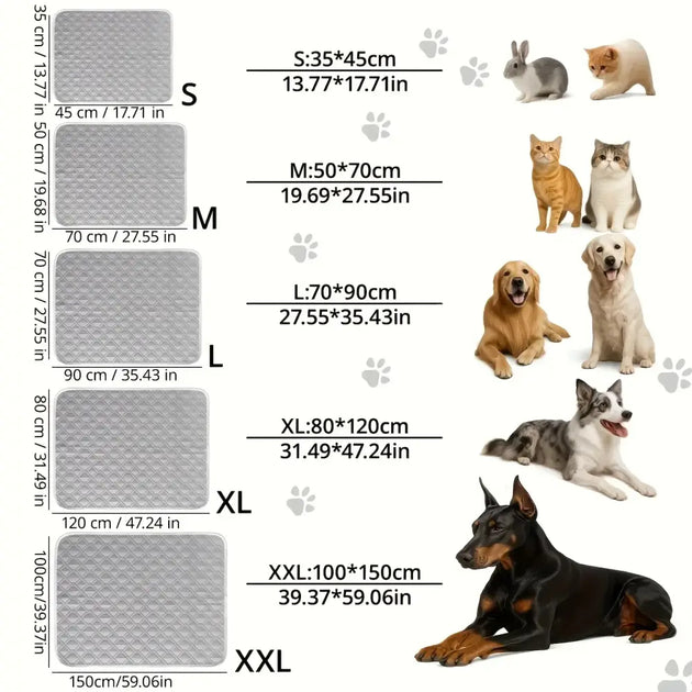 New Dog Cooling Mat Summer Washable Portable Pet Coolings Pad for Dogs Cat Ice Silk Blanket Sofa Breathable Sleeping