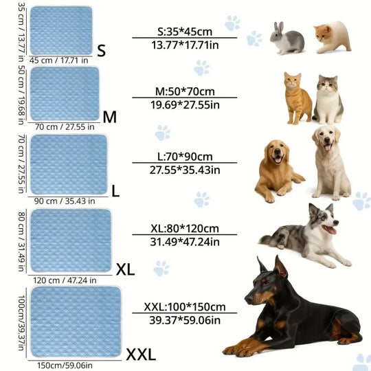 New Dog Cooling Mat Summer Washable Portable Pet Coolings Pad for Dogs Cat Ice Silk Blanket Sofa Breathable Sleeping