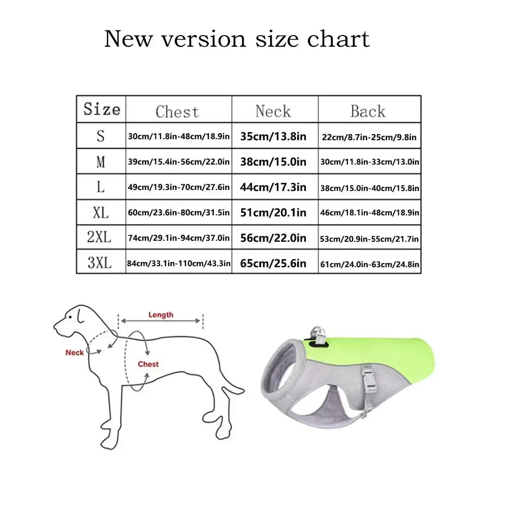 New Ice Cooling Dog Vest Summer Mesh Clothes for Small Medium Large Dogs Outdoor Pet Cool Down Jackets Breathable Dog