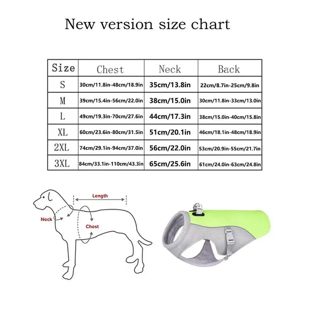 New Ice Cooling Dog Vest Summer Mesh Clothes for Small Medium Large Dogs Outdoor Pet Cool Down Jackets Breathable Dog