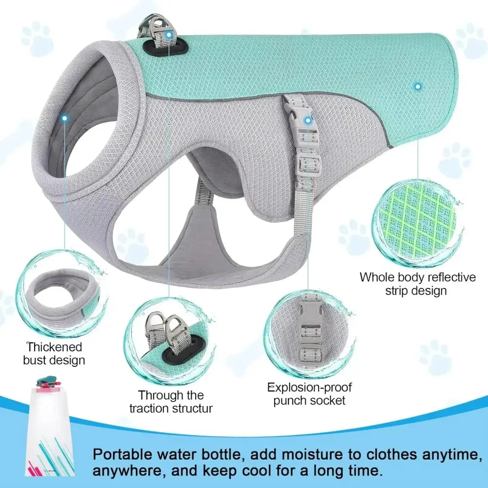 New Ice Cooling Dog Vest Summer Mesh Clothes for Small Medium Large Dogs Outdoor Pet Cool Down Jackets Breathable Dog