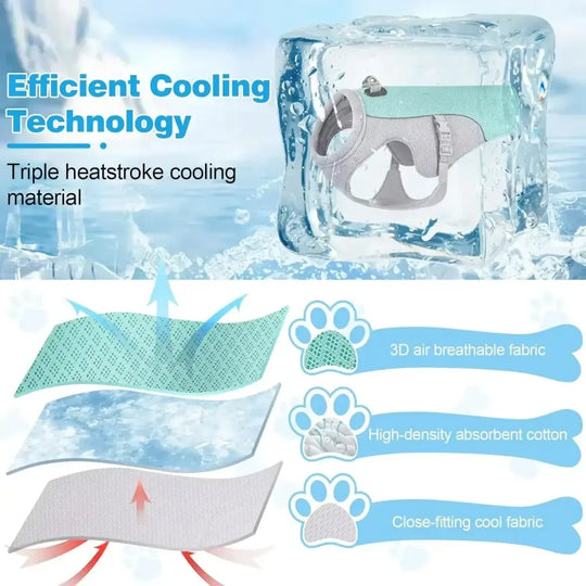 New Ice Cooling Dog Vest Summer Mesh Clothes for Small Medium Large Dogs Outdoor Pet Cool Down Jackets Breathable Dog