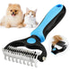 Peigne toilettage chien et chat démêlant – Bleu et noir - Brosse pour chien