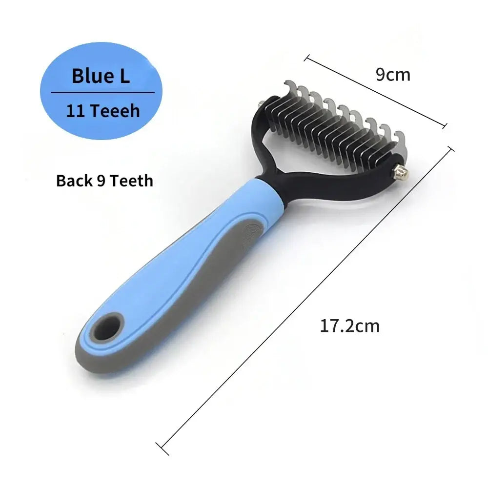Peigne toilettage chien et chat démêlant – Bleu et noir - Bleu L - Brosse pour chien