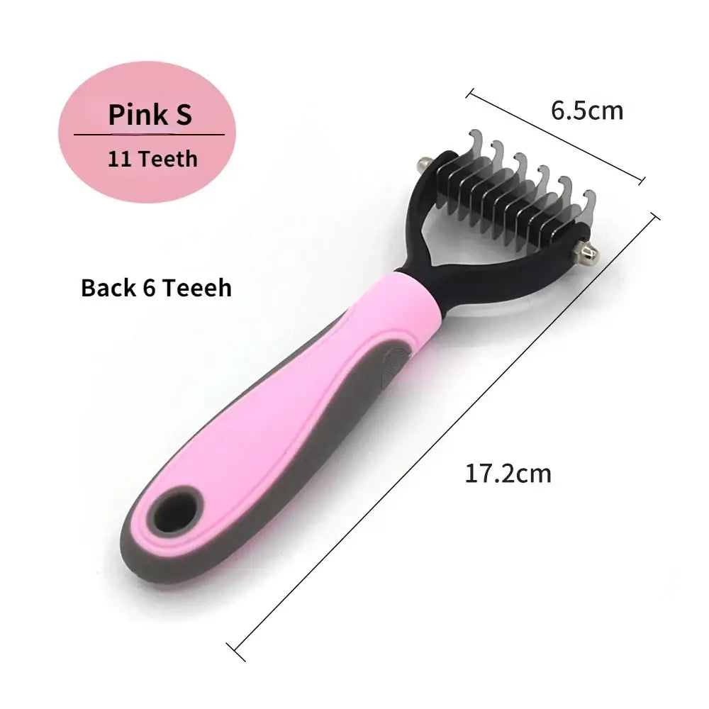 Peigne toilettage chien et chat démêlant – Bleu et noir - Rose S - Brosse pour chien