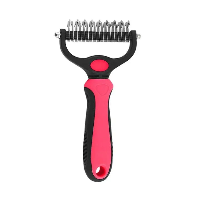 Peigne toilettage chien et chat démêlant – Bleu et noir - Rouge L - Brosse pour chien
