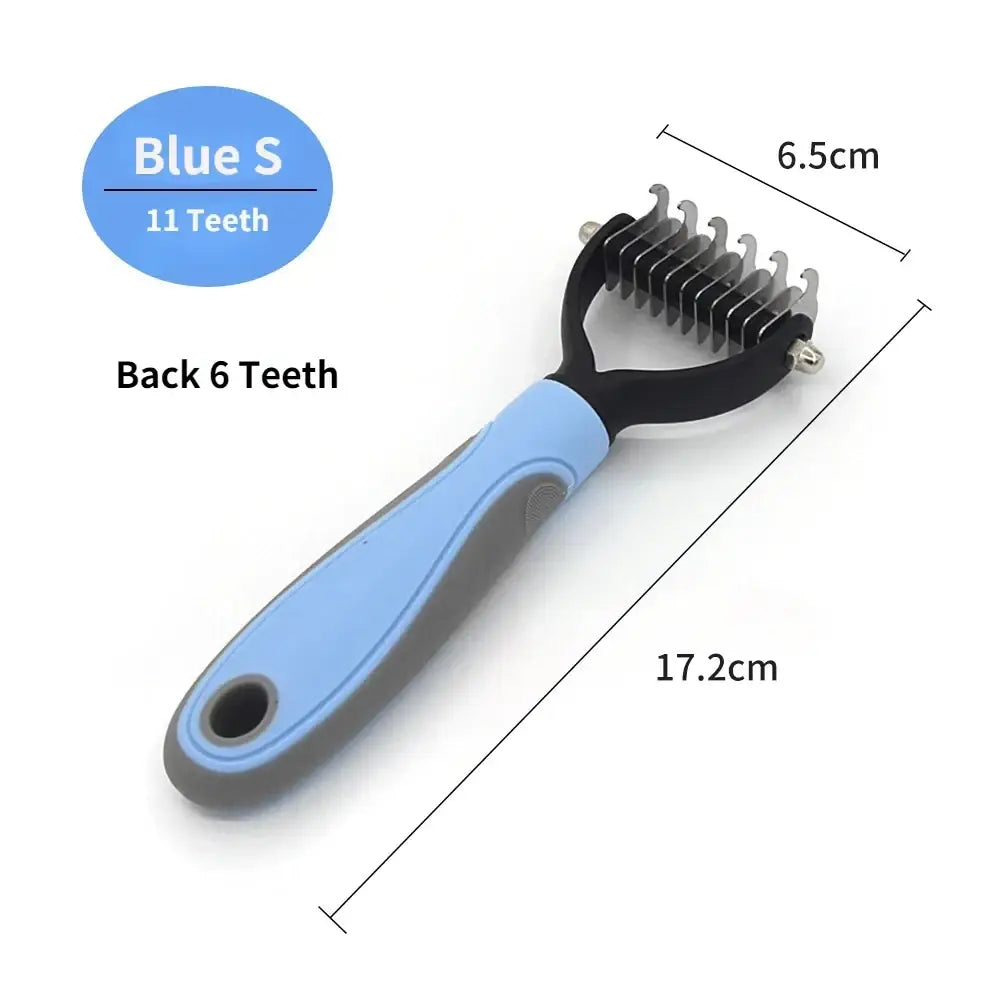 Peigne toilettage chien et chat démêlant – Bleu et noir - Bleu S - Brosse pour chien