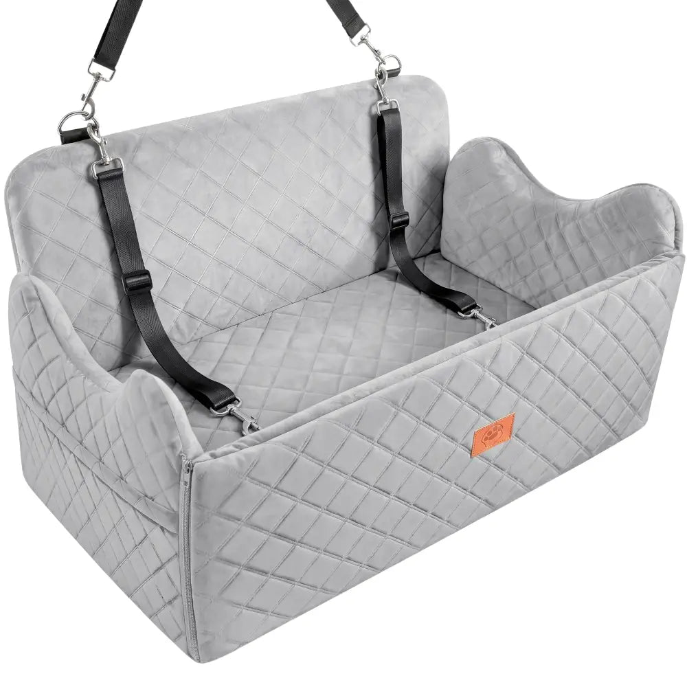 Siège auto à mémoire de forme pour chien avec rangement - Gris / Allemagne - Siège auto pour chien