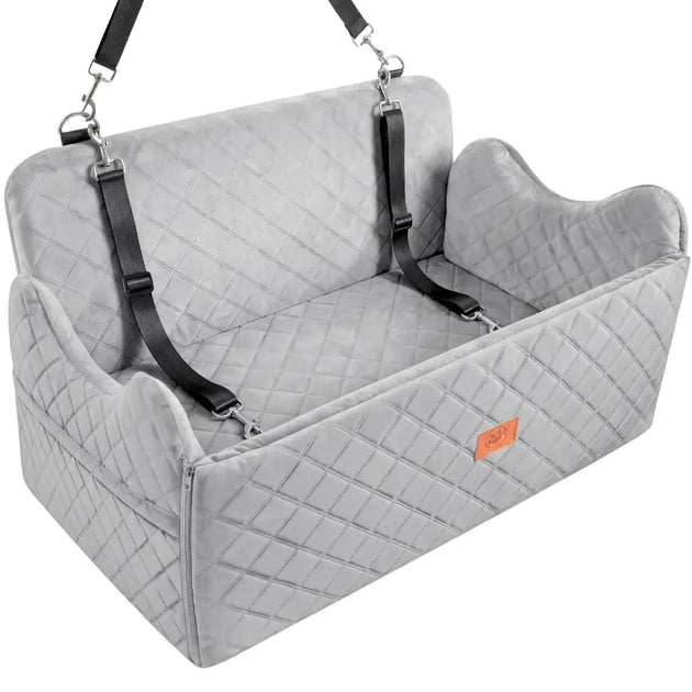 Siège auto à mémoire de forme pour chien avec rangement - Gris / Allemagne - Siège auto pour chien