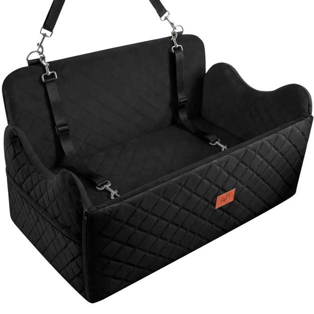 Siège auto à mémoire de forme pour chien avec rangement - Noir / Allemagne - Siège auto pour chien