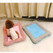 Tapis de refroidissement chien et chat matelassé – Bleu et gris - Panier pour chien