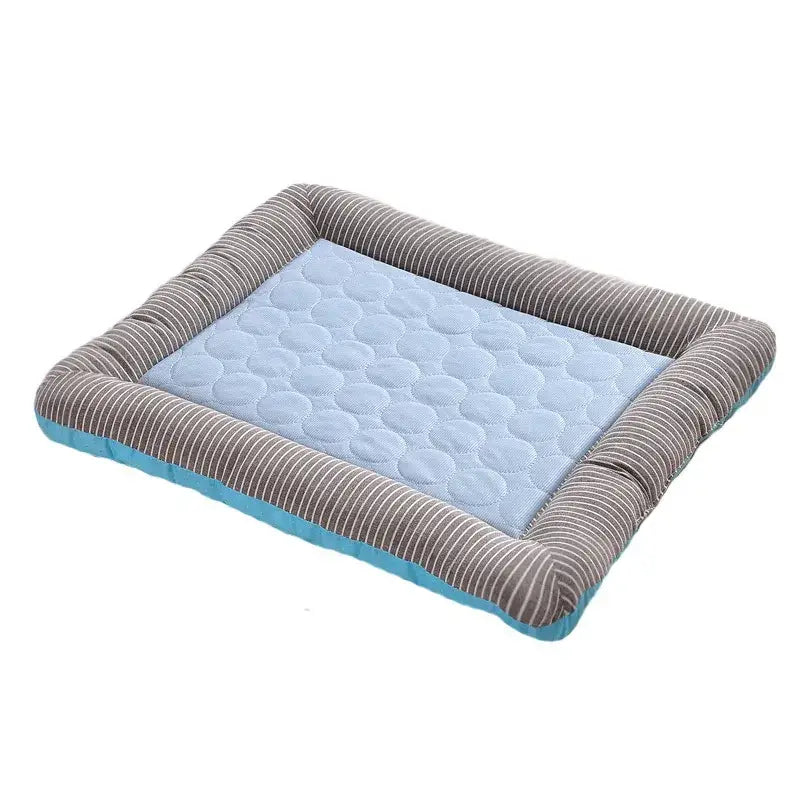 Tapis de refroidissement chien et chat matelassé – Bleu et gris - Bleu / S 45X35CM - Panier pour chien