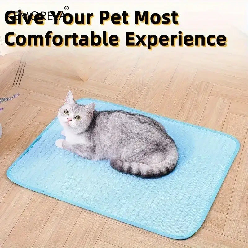 Tapis refroidissement chien et chat matelassé losanges – Bleu clair - Tapis pour chien