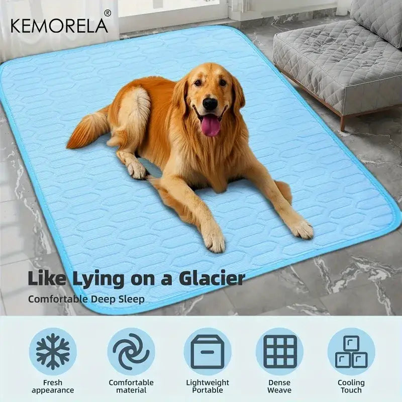 Tapis refroidissement chien et chat matelassé losanges – Bleu clair - Tapis pour chien