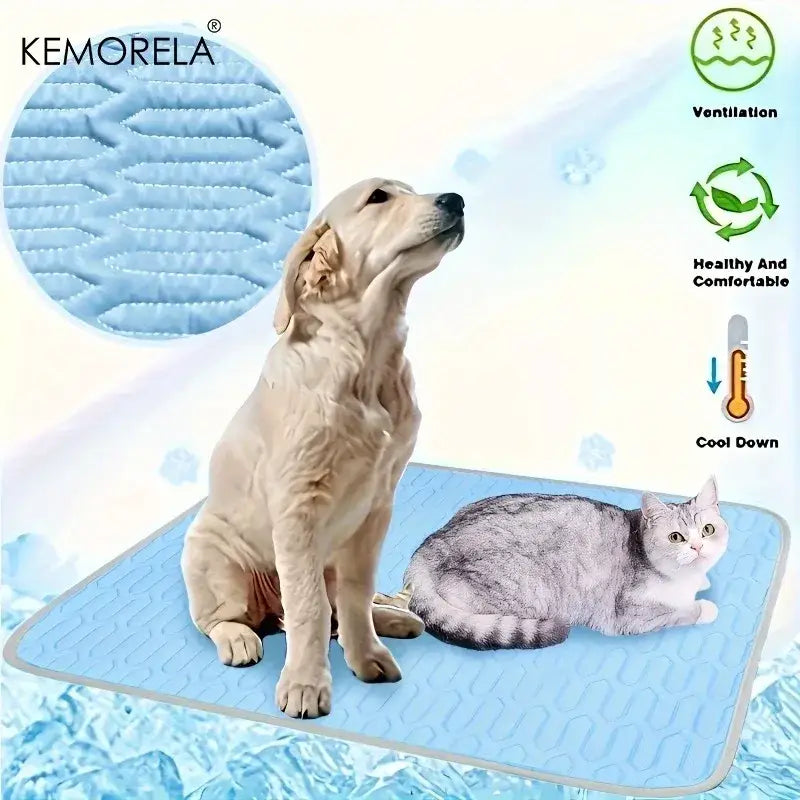 Tapis refroidissement chien et chat matelassé losanges – Bleu clair - Tapis pour chien