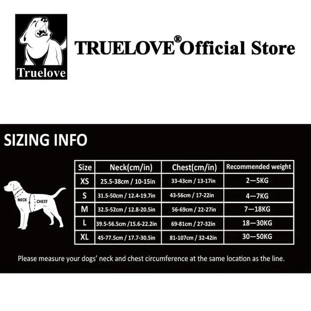 TRUE LOVE Pet Harness No Pull Nylon Reflective Dog Harness Adjustable Comfortable Control Step-in Brilliant Truelove
